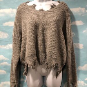 Gray V-Neck Sweater - Dance & Marvel